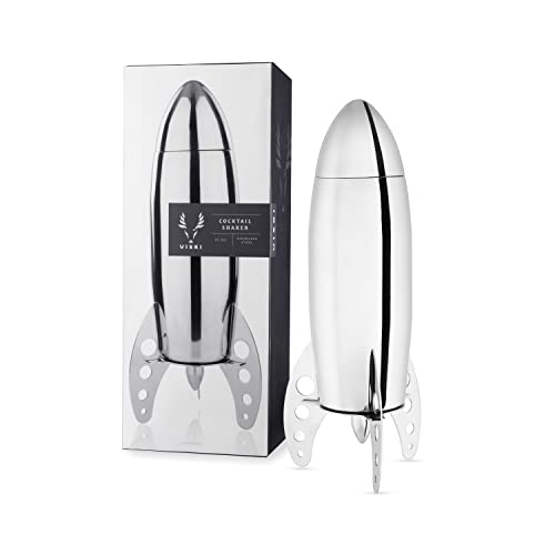 Viski Rocket Cocktail Shaker Stainless Steel Professional Mixology