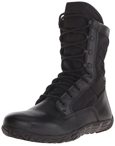 Belleville Mini-Mil TR102 8” Minimalist Tactical Boots for Men - Lightweight Leather for EMS - Zero-Drop Grip - Black Security Boots for Men - 10.5 Wide