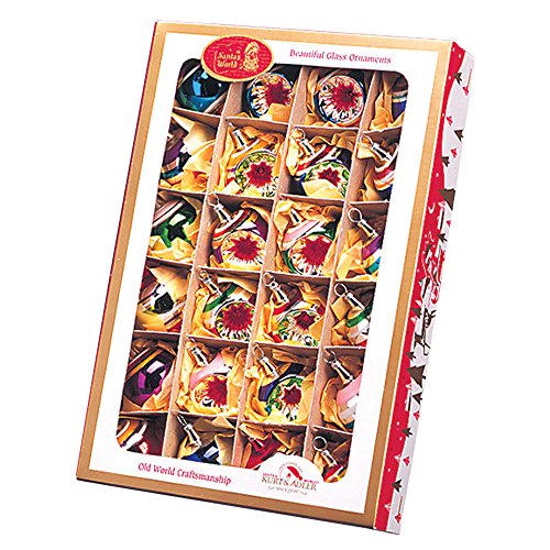Kurt Adler Early Years Mini Glass Ornament Set of 24 - Ball and Reflector (YAMGC0284), Christmas
