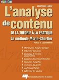 Lanalyse De Contenu De La Thorie La Pratique La Mthode Morinchartier