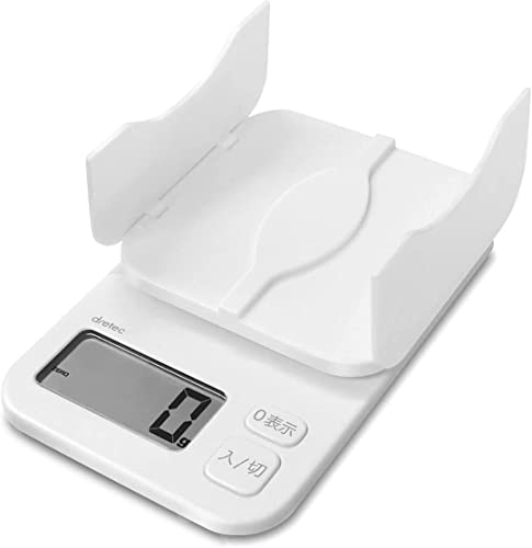 dretec(ドリテック) キッチンスケール デジタル 計量皿が開く パカット 2kg/1g単位 風袋引き KS-257WT(ホワイト)