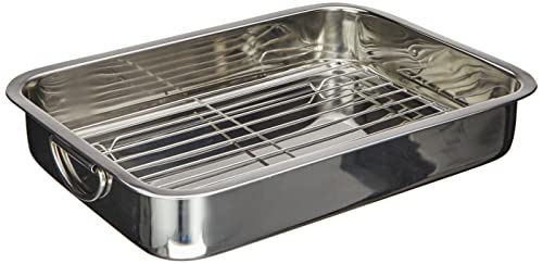 (-52%) GSW 809405 Viereckpfanne mit Einsatz 809252 Edelstahl Viereckpfanne mit Einsatz 40cm, Edelstahl, silber, 42 x 30,4 x 6,4 cm, 2 Einheiten