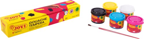 Jovi - Paquete de 5 Témpera de 35 ml (505) | Témpera líquida escolar, Base agua, no tóxica, fácil de aplicar, Para manualidades y pintura infantil, sin gluten, lavable