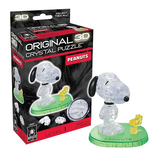 BePuzzled | Peanuts Snoopy and Woodstock Original 3D Crystal Puzzle, Ages 12 and Up