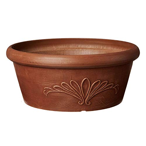 Arcadia Garden Products PSW TA20TC Plastic/Stone/Wood Composite Bulb Pan – No Drainage Hole (Drillable), 8"x3", Terra Cotta Color