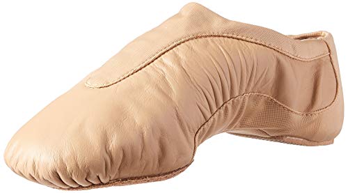 Bloch Women's Pulse Leather and Neoprene Split Sole Jazz Shoe, Tan, 5.5