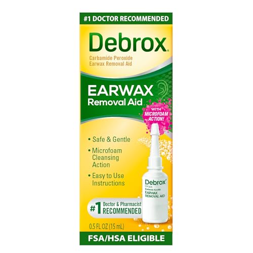Debrox Ear Wax Removal Drops, Gentle Microfoam Ear Wax Remover, 0.5 Fl Oz