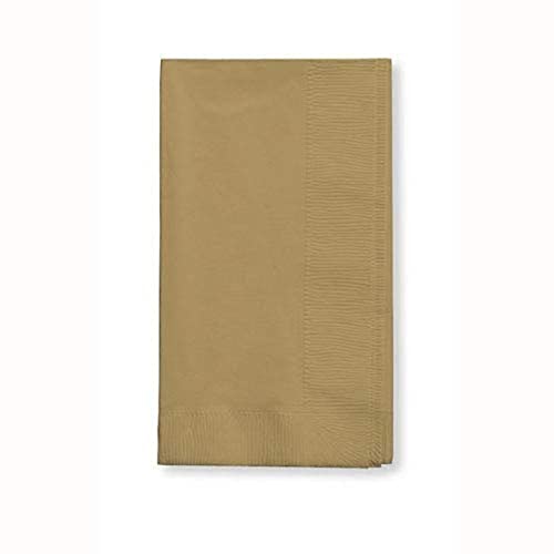 Creative Converting 673276B Touch of Color 2-Ply 50 Count Paper Dinner Napkins, Glittering Gold
