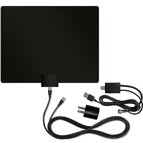 Mohu Leaf 50 Original Paper-Thin Indoor TV Antenna, UHF VHF, 60-Mile Range, Multi-Directional, 4K 8K UHD NEXTGEN TV - w/ 12 ft. Cable, Jolt Switch