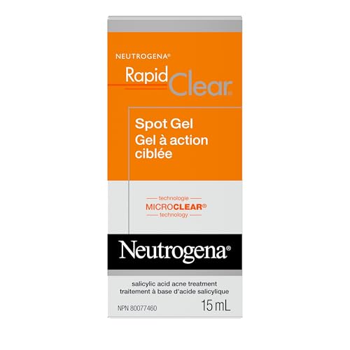 Neutrogena Rapid Clear Acne Eliminating Spot Treatment Gel with Witch Hazel and Salicylic Acid Acne Medicine for Acne-Prone Skin, 0.5 fl. oz
