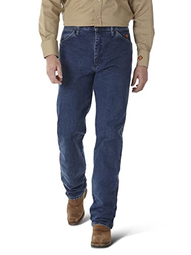 ⚡ BLITZDEAL (-55%) Wrangler Men's Original Fit Flame Resistant Jean, Stonewash, 33x30
