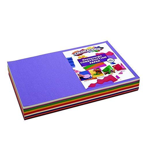 Colorations 12" x 18" Mediumweight Construction Paper Assorted Colors - 300 Sheets, Bulk Pack Art Paper, Arts and Crafts, School Supplies, Drawing, Coloring, Painting, 3D Art