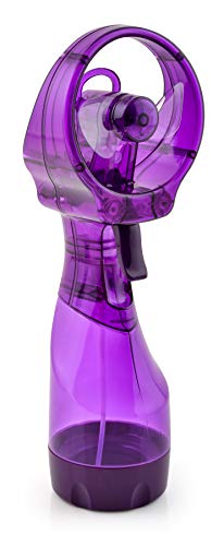 O2COOL Deluxe Handheld Battery Powered Water Misting Fan, Purple