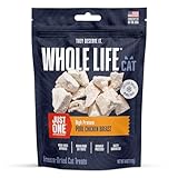 Whole Life Cat Just One Chicken Freeze Dried Cat Treats - Human Grade High Protein Food, Healthy Training Snacks, Freeze Dried Chicken Food Toppers, USA Made Natural Treats - 4 oz (Pack of 1)
