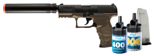 Elite Force Walther PPQ 6mm BB Pistol Airsoft Gun, Combat Kit (Airgun, 800 BBs and 2 Mags)