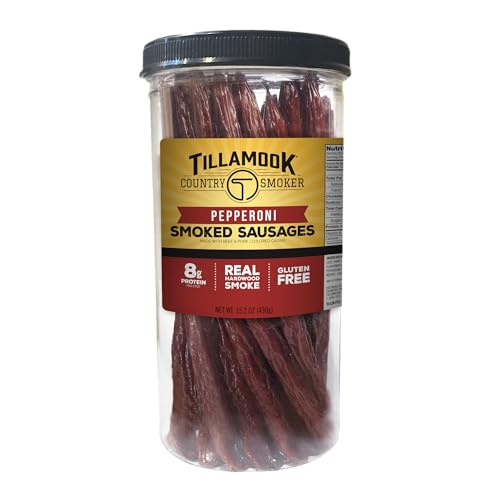Real Hardwood Smoked Sausages Pepperoni 152 Ounce Tall Jar 20 Count