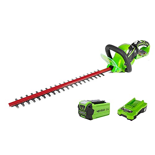 Greenworks 24-Inch 40V Cordless Hedge Trimmer, 2.0 Ah Battery Included A powerful