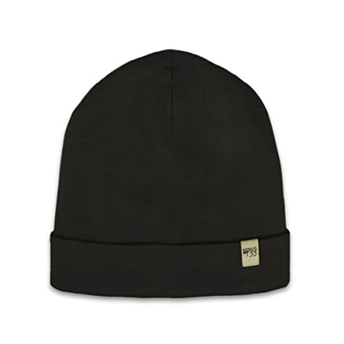 100% Merino Wool Cuff Beanie - Mens & Womens Warm Winter Hat - Watch Cap - Toque - Black