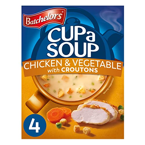 Batchelors Cup a Soup Chicken & Vegetable With Croutons Instant Soup, 4 Sachets Per 110 g Box (Total 9 Boxes = 36 Sachets)