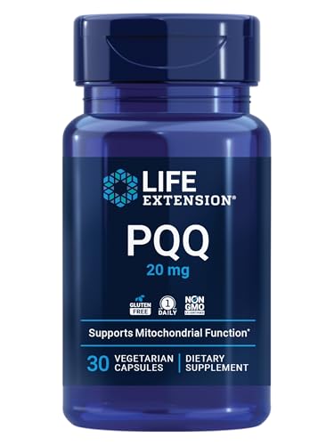 Life Extension PQQ, pyrroloquinoline Quinone, 20 mg, Promotes The Growth of New Mitochondria, Gluten-Free, Non-GMO, Vegetarian, 1 Daily, 30 Capsules
