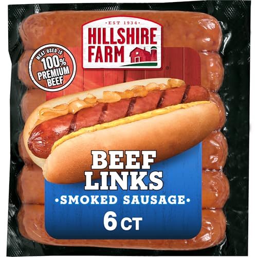 Hillshire Farm Beef Smoked Sausage Links, 6 Count