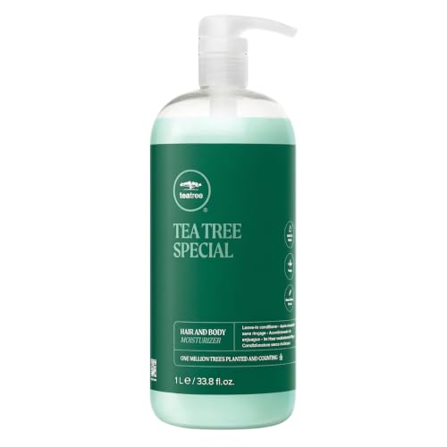 Tea Tree Hair and Body Moisturizer Leave-In Conditioner, Body Lotion, After-Shave Cream, For All Hair + Skin Types, 33.8 fl. oz.