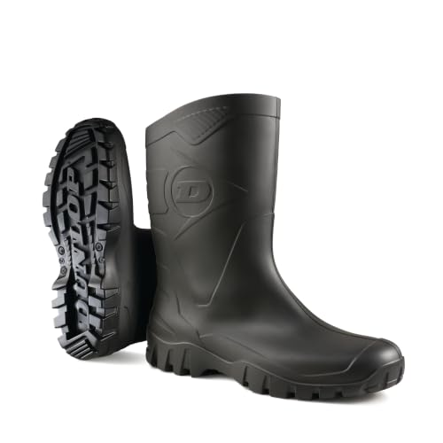 🔥 STARKER PREIS (-28%) DUNLOP Dee Gummistiefel, Halbhohe Regenstiefel Wasserdicht, Schwarz, Größe 40