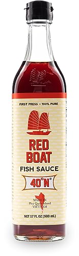 Red Boat Fish Sauce | Premium 40°N Fish Sauce made with just 2 ingredients in Vietnam | Keto, Paleo & Whole 30 | Gluten and Sugar free | 17 fl oz