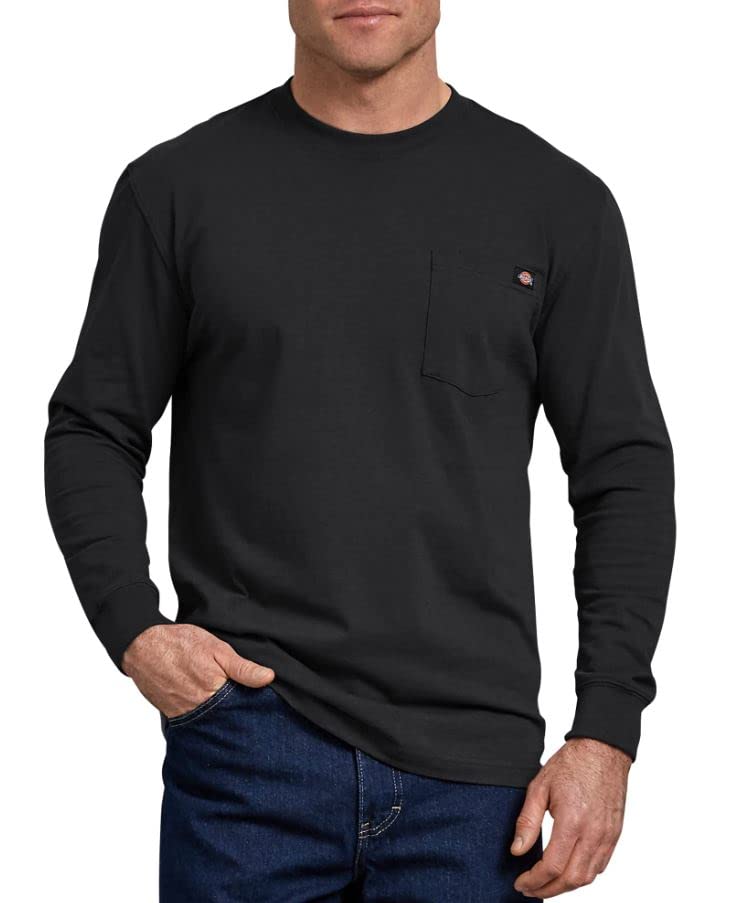 Dickies Men's Long Sleeve Heavyweight Crew Neck, Black, X-Large