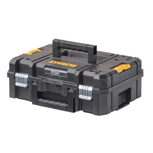 DEWALT TSTAK II Tool Box, Flat Top Tool Storage Case, Organizer Box Holds Up To 66 lbs, Flexible Platforms for Stacking,