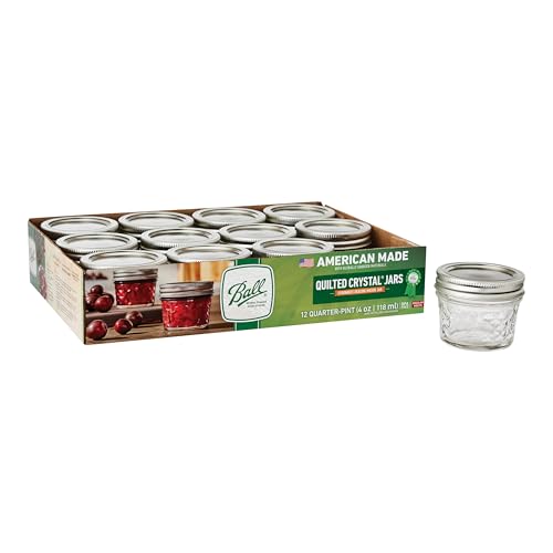 Ball Mason 4oz Quilted Jelly Jars with Lids and Bands, Set of 12