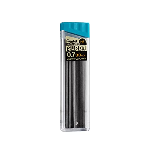 Pentel® Super Hi-Polymer® Lead Refills, 0.7 mm, HB Hardness, Tube of 30