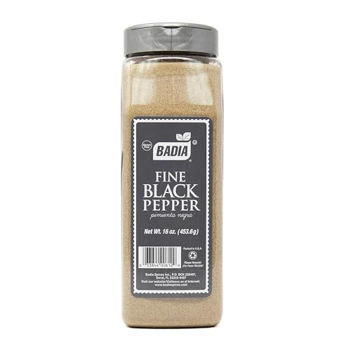Badia Fine Ground Black Pepper, 16 oz – Smooth, Bold & Aromatic Pure Black Pepper Flavor