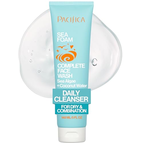 Pacifica Beauty Sea Foam Face Cleanser, Daily Gentle Foaming Face Wash, With Coconut Water + Sea Algae Complex, Removes Makeup, For Combination and Oily Skin, Vegan and Cruelty Free, Clean Skin Care