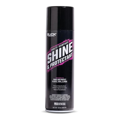 Slick Products Multi-Surface Shine & Protectant Spray – High Gloss Silicone-Based Aerosol for Interior & Exterior Plastic Vinyl Rubber – UV Protection, No Drip Formula, Smells Great, 17.35 fl oz
