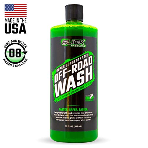 Slick Products Total Off-Road Wash Super Concentrate – Thick Foaming Car Wash Soap with Hybrid-Ceramic Formula for Dirt Bikes ATV UTV Trucks Jeeps and More – Foam Cannon Ready – 32 oz