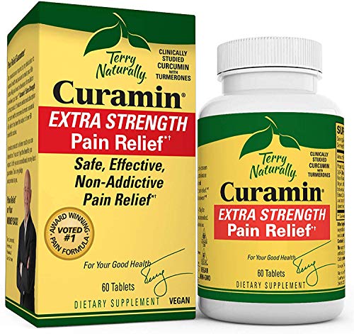Terry Naturally Curamin Extra Strength - Curcumin & Boswellia Supplement for Healthy Circulation Support - Turmeric Supplement to Support Joints, Muscle Health & Endorphin Production - 60 Tablets