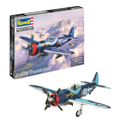 ⚡ BLITZDEAL (-51%) Revell Modellbausatz Flugzeug 1:72 - P-47M Thunderbolt im Maßstab 1:72, Level 4, originalgetreue Nachbildung mit vielen Details, RG3984