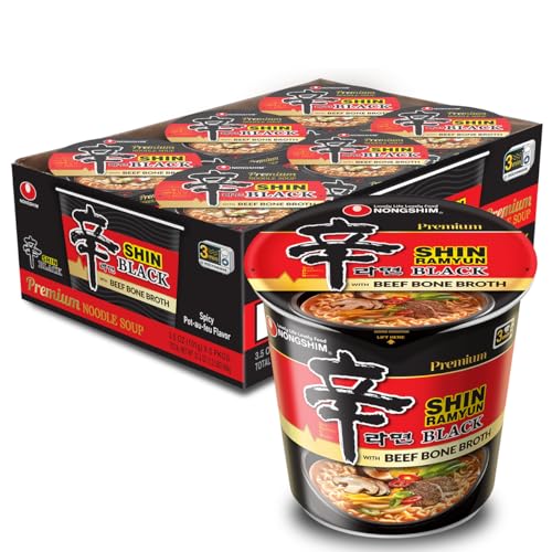 Nongshim Shin Black Noodle Soup, Spicy, 3.5 Ounce (Pack of 6)