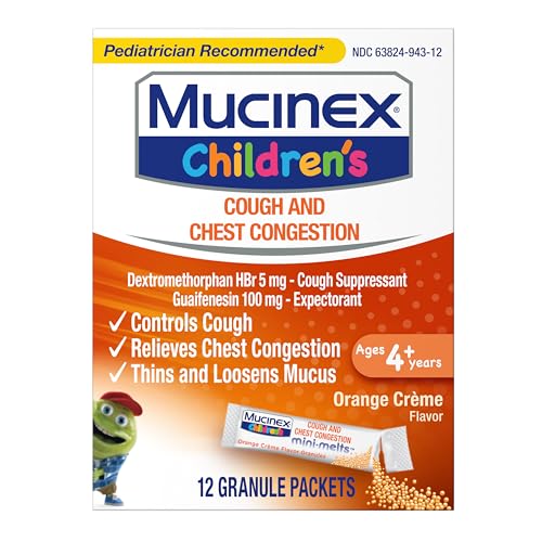 Mucinex Children's Mini Melts, Cough, Orange Crème, 12ct