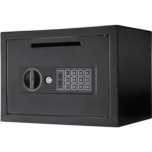 Barska Digital Depository Safe – 0.57 Cu. Ft Front-Load Drop Box for Cash, Money & Mail, Multi-User PIN Code Lock, Steel Construction, Anti-Pry Hinges, Backup Keys, Ideal for Business or Office