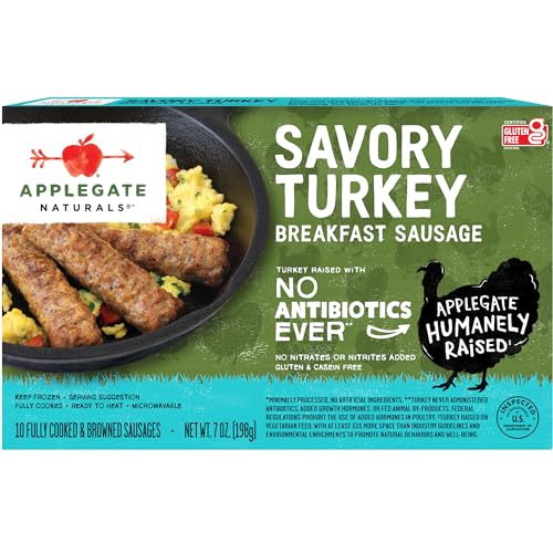 Applegate, Natural Savory Turkey Breakfast Sausage, 7 oz (Frozen)