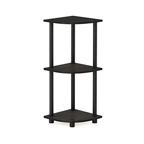Furinno Turn-N-Tube 3-Tier Corner Display Rack Multipurpose Shelving Unit, Espresso/Black