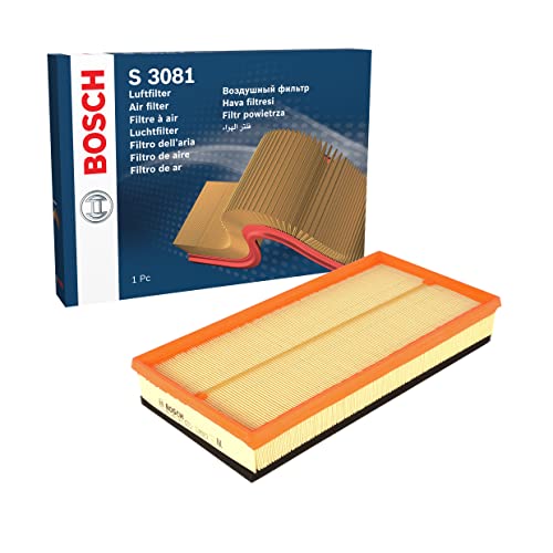 Bosch S3081 Car Air Filter - Separates Particles from the Air Intake - Moisture-resistant plus High Tensile Strength