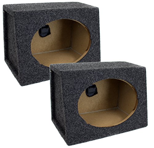 Q Power 2-Pack 6x9 Inch Speaker Box Enclosures, Angled Style, Black - Car Stereo and Sound System Accessories - Portable Audio Equipment for Vehicles