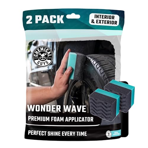 Chemical Guys Wonder Wave Durafoam Tire Shine Applicator Pads – 3 Pack Foam Pads for Applying Tire Dressings, Protectants, Wax, Polish and Car Detailing Products on Car, Truck and SUV Tires