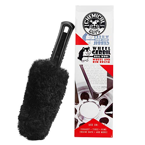 Chemical Guys Gerbil Wheel and Rim Cleaning Brush – Soft Natural Bristle Detailing Tool for Tires, Exhausts and Delicate Surfaces – Safely Cleans Brake Dust, Grime and Dirt, 1 Pack