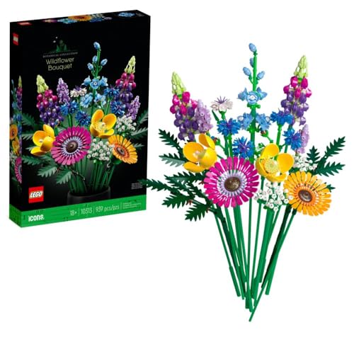 (-35%) LEGO Botanicals Wildflower Bouquet Set - Artificial Flowers with Poppies and Lavender - Crafts kit for Adults - Home Office Décor Gifts for Women and Men - 10313