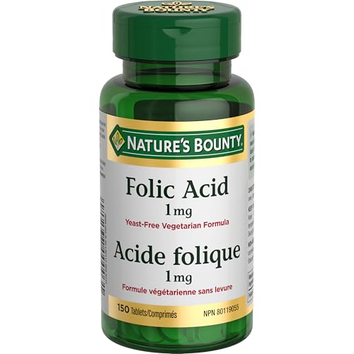 Nature's Bounty Folic Acid 1 mg 150 Tablets (Packaging May Vary)