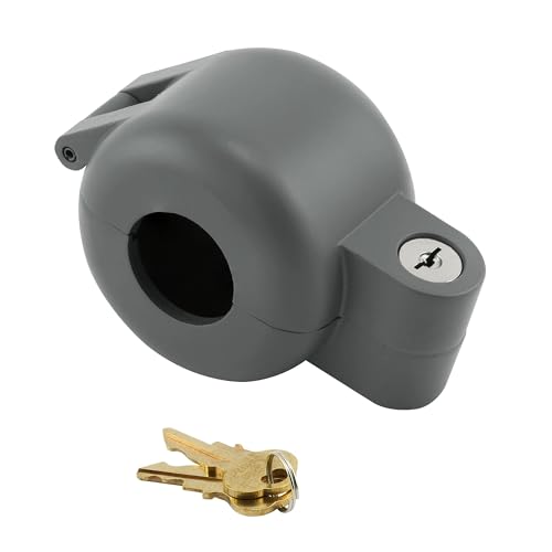 Prime-Line S 4180 Door Knob Lock-Out Device – Prevents Turning of Door Knob and Access to Keyhole, Can be Used for Home Rentals, Evictions, Job Sites & More – Keyed Alike, Diecast, Gray (Single Pack)